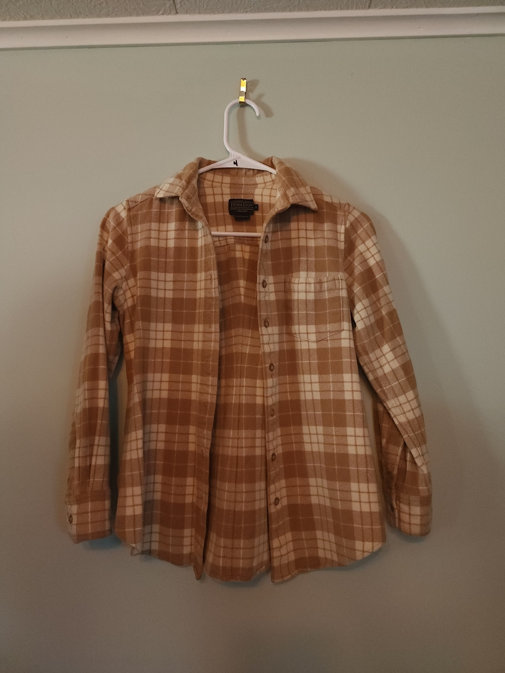 Pendleton Brown and Cream Plaid Button-Down Shirt